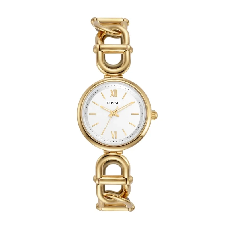 FOSSIL Women's Carlie Three-Hand, Gold-Tone Stainless Steel Watch, ES5272
