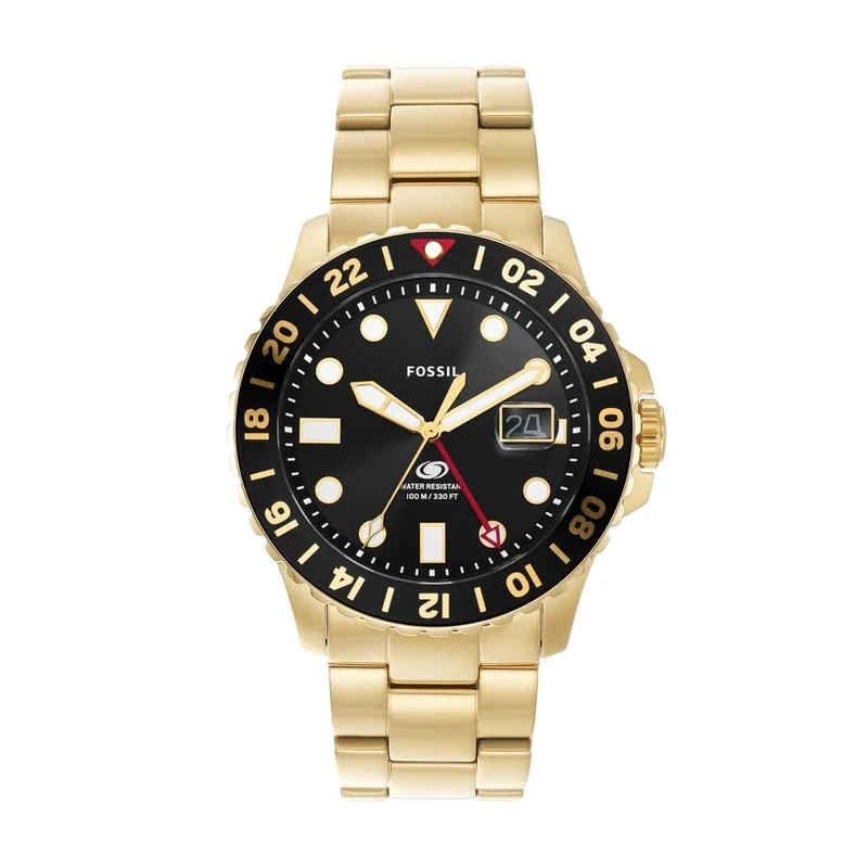 Fossil Watch for Men Fossil Blue GMT movement 46mm case size with a Stainless Steel strap FS5990