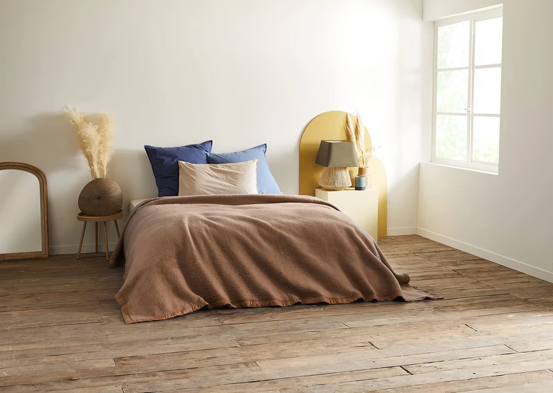 Toison d'Or Blanket, Havana/Cream, 240 cm x 260 cm