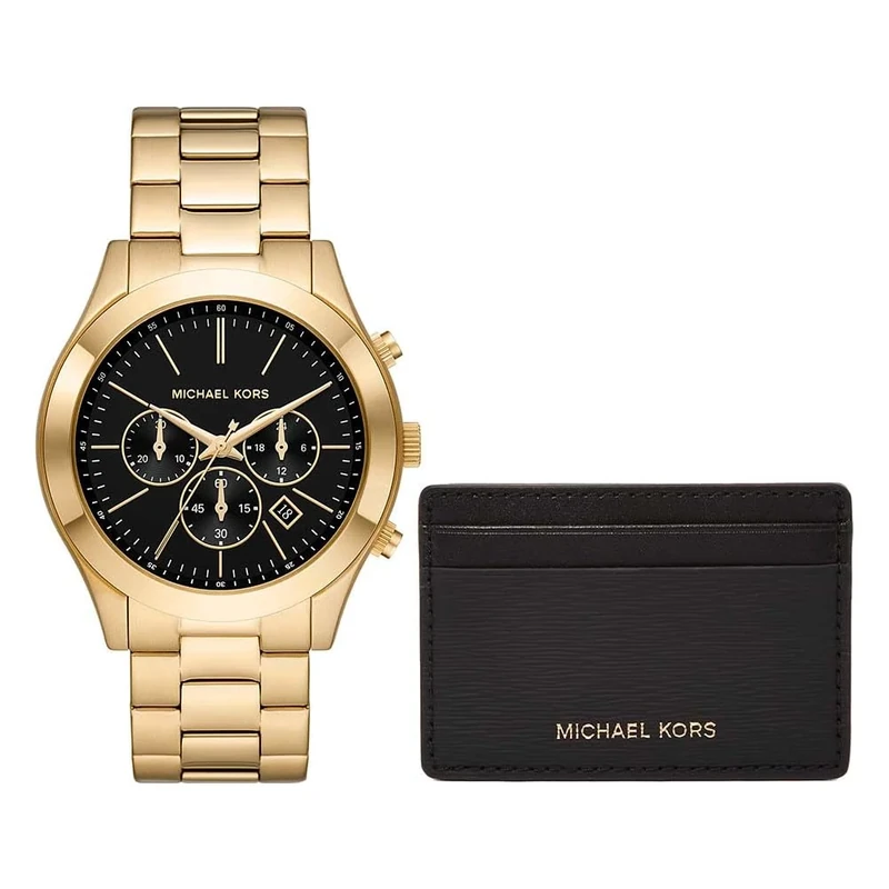 Michael Kors MK1076SET Mens Runway Watch and Card Case Gift Set - Image 1