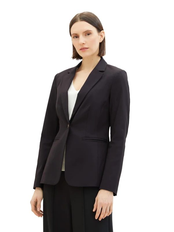 TOM TAILOR Women's 1039151 Blazer, 14482-Deep Black, 20