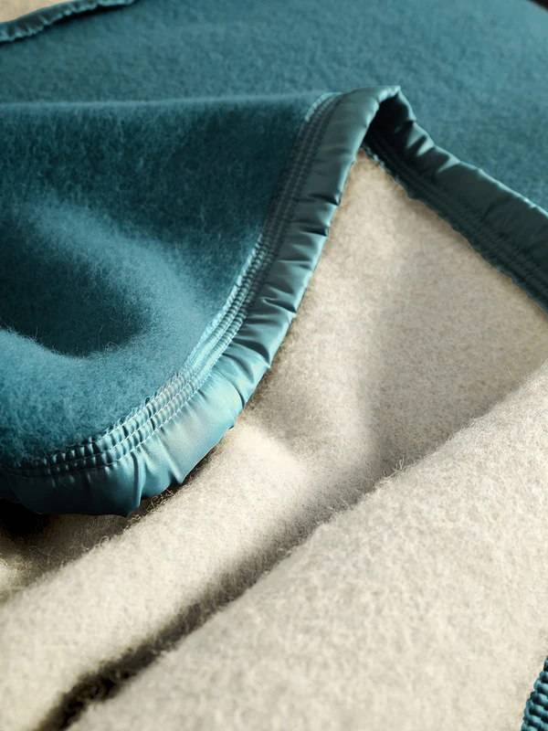 Toison d'Or Volta Blanket, Peacock Blue, 240 cm x 300 cm