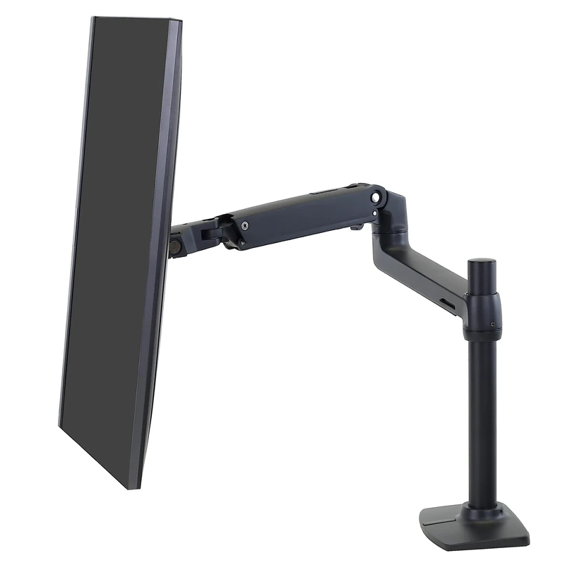 Ergotron – LX Premium Monitor Arm, Single Monitor Desk Mount – fits Flat Curved Ultrawide Computer Monitors up to 34 Inches, 3.2-11.3kg, VESA 75x75mm or 100x100mm – Tall Pole, Matte Black (45-537-224)