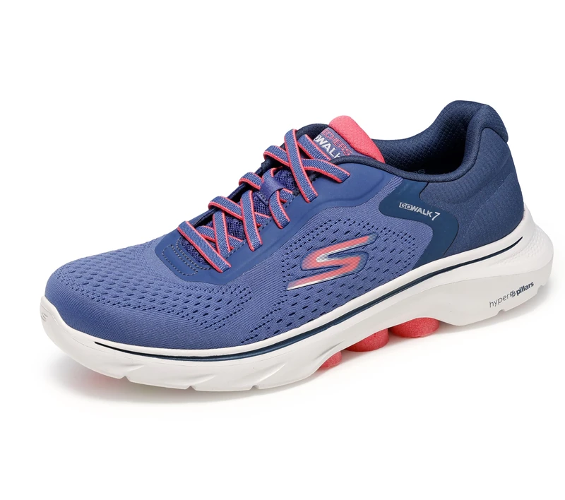 Skechers Women's Go 7-Cosmic Waves Athletic Walking Sneaker, Navy/Coral, 8 - Image 1
