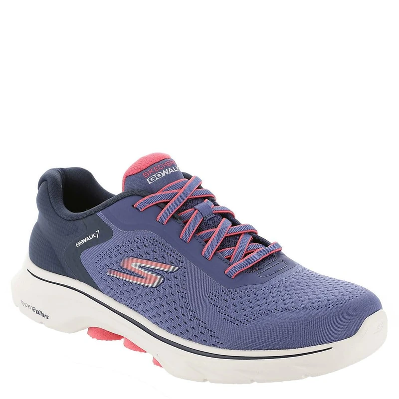 Skechers Go Walk 7 - Cosmic Waves NVCL Navy Coral Womens Trainers