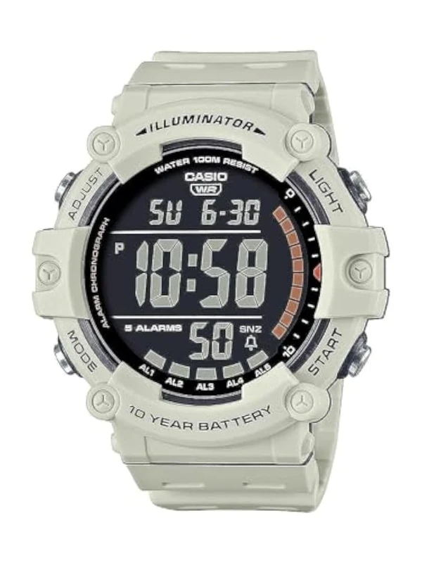 Casio Illuminator AE1500WH Watch - 10yr Battery, 5 Alarms, 100M Water