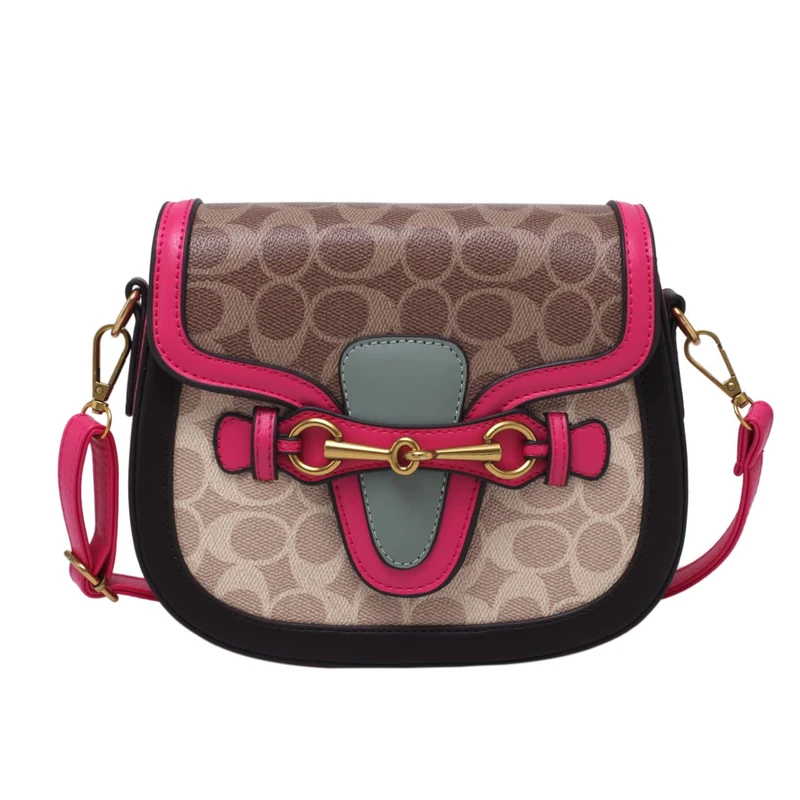 Lv Small Crossbody Handbag, Pink Fashion Style, Golden Buckle Leather, Women's Purse - Image 1