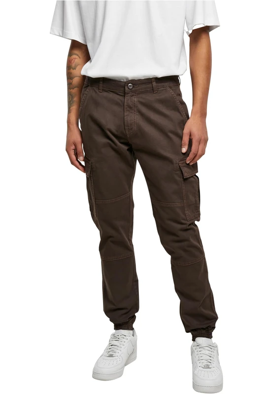 Urban Classics Mens Washed Cargo Twill Jogging Pants for Men Cargo Trousers Sizes 30-44, Brown, W30