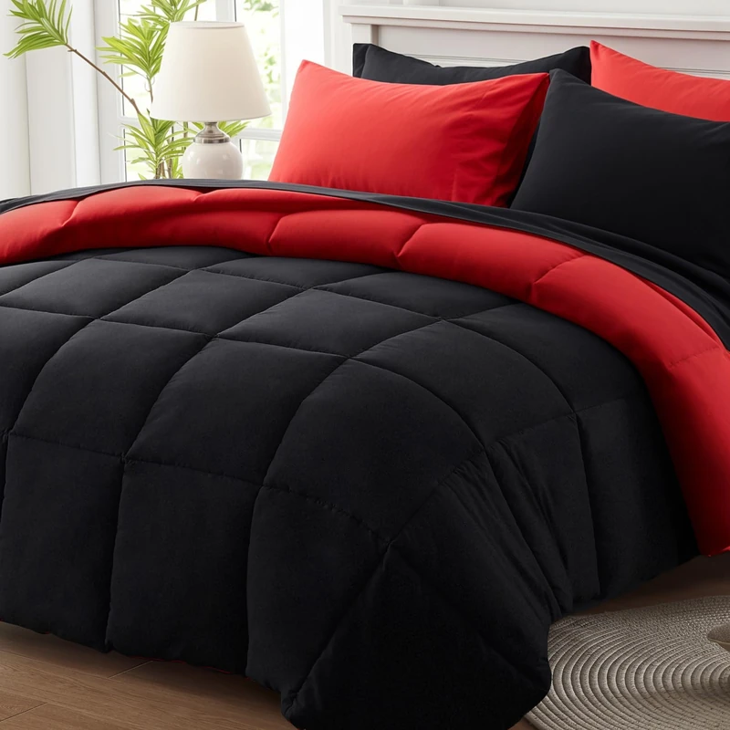 Anluoer Full Size Comforter Sets 7 Pieces, Bed in a Bag Full Bedding Sets