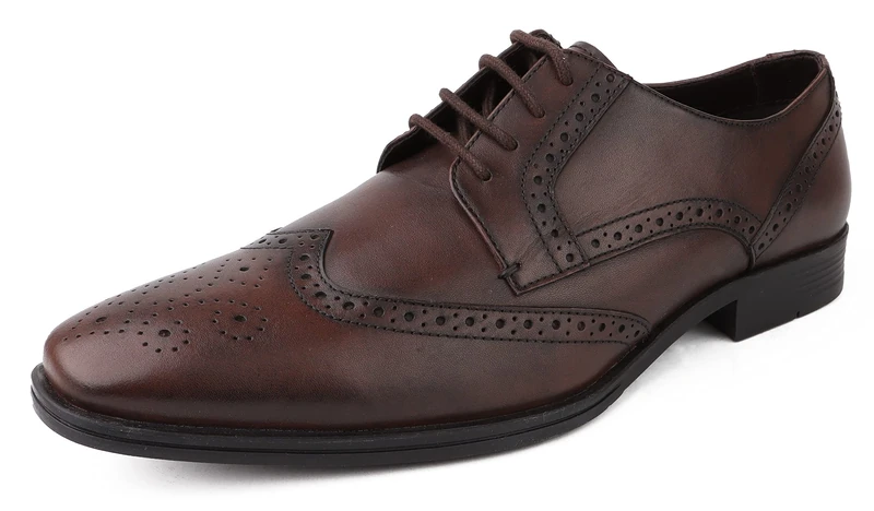 DIVCHI Classic Oxford Dress Shoes for Men Business Formal Brogues Derby Lace Up Shoes (Dark Brown, uk_footwear_size_system, adult, men, numeric, medium, numeric_10)