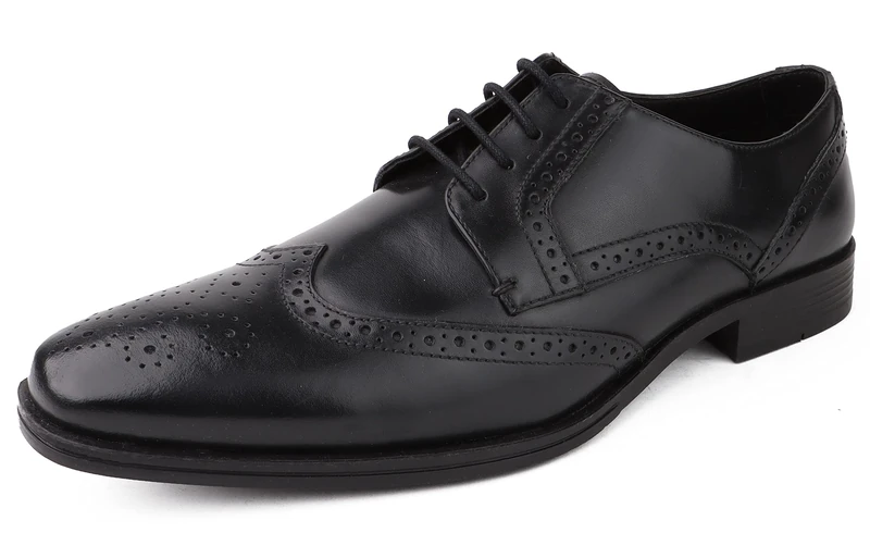 DIVCHI Classic Oxford Dress Shoes for Men Business Formal Brogues Derby Lace Up Shoes (Black, uk_footwear_size_system, adult, men, numeric, medium, numeric_7)