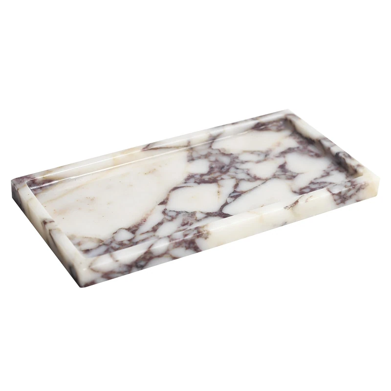 FutureStone 100% Natural Luxury Calaccata Viola Marble Small Hand Towel Tray Holder Organizer, Makeup Bathroom Holder - Image 1