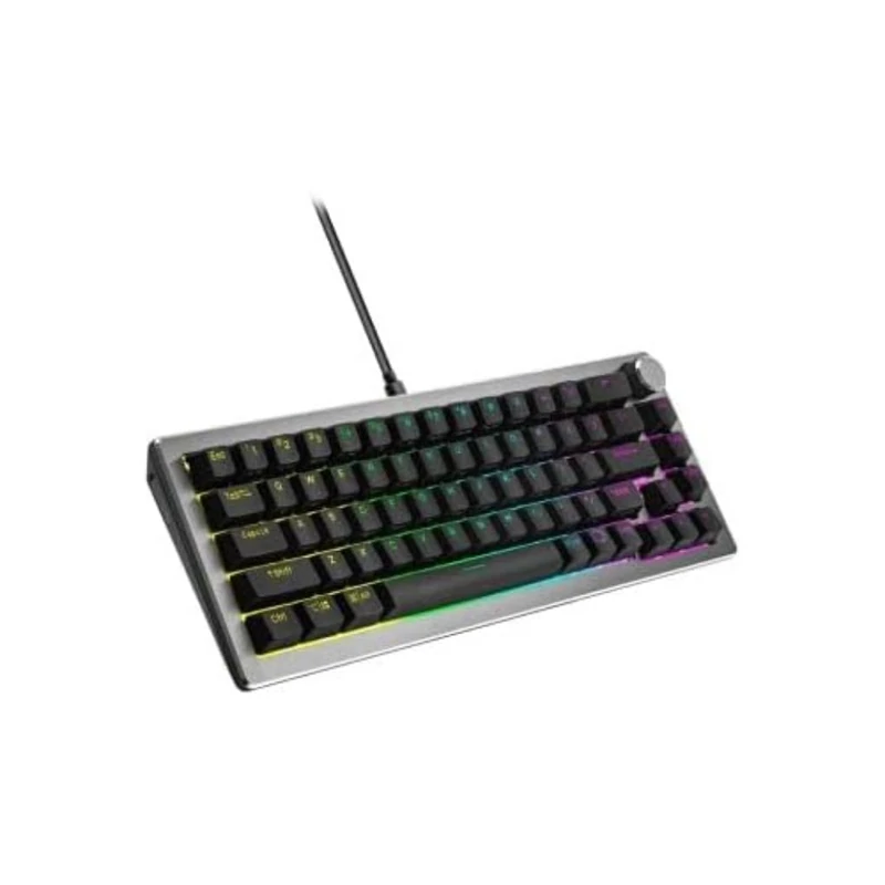Cooler Master CK720 Mechanical Gaming Keyboard – AZERTY FR, Compact Format 65%, Red Kailh Box V2 Hot Swappable Switches, RGB Backlit by Keys, Silicone Padding, Wheel – Wired, Black