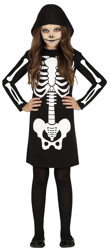 FIESTAS GUIRCA Skeleton Dress Fancy Dress for Girls - Kids Halloween Costume - Halloween Girls Costumes 5-6 years