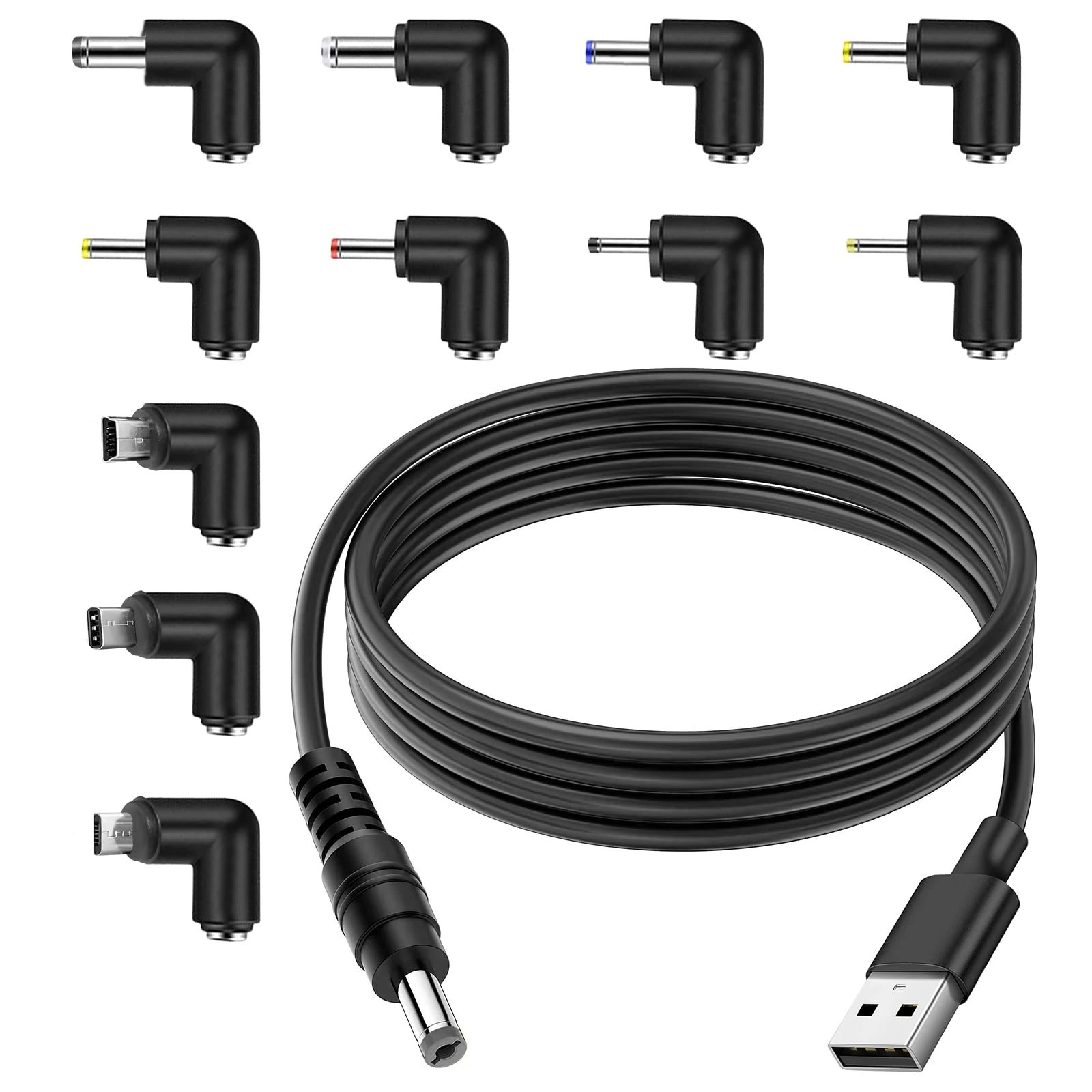 PREMIER ADAPTER 5.5mm * 2.1mm USB 2A 90cm Black Charger Power Cable Lead 5V 6V [UC9B]