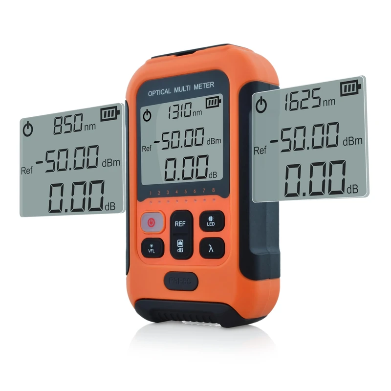 SKYSHL 800nm~1700nm -50~+26dBm Portable FTTH Optical Fiber Power Meter(Built-in VFL) with 2.5mm Universal Connector,FC-LC/UPC Adapter (SS103PVC-11)