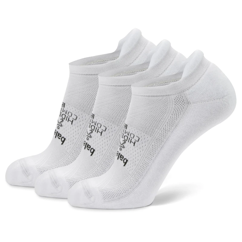 Balega Hidden Comfort Performance No Show Athletic Running Socks for Men and Women (3-Pack), White, Small