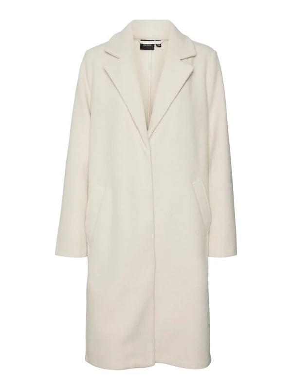 VERO MODA Women's VMSTACEY Long Coat BOOS Long Coat, Oatmeal, S, Oatmeal, S
