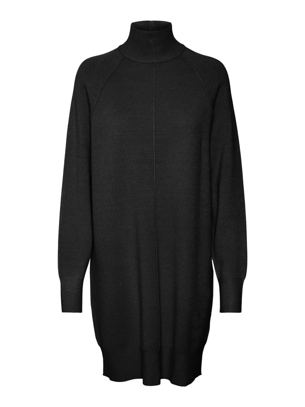VERO MODA Women's Vmgold Link LS Short Highneck Dress Boo Dress, Black, S