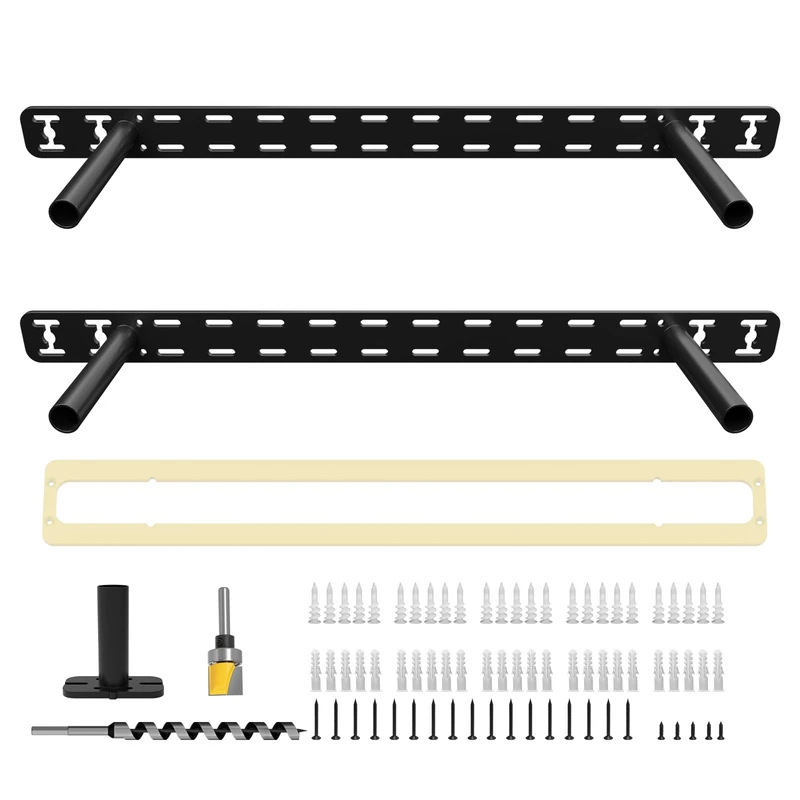 2pcs Floating Shelf Hardware Heavy Duty Hidden Shelf Brackets Support,Wall Mounting Invisible Floating Shelves Bracket with Jig (16" x 6" x 1.5" with Tools)