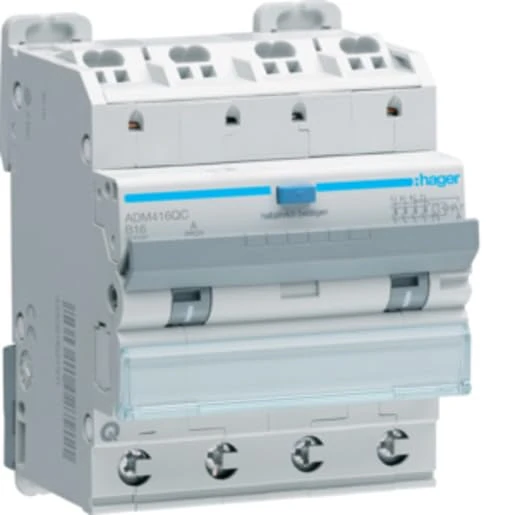 FI circuit breaker 4P6kA B16A 30mA type A - Earth leakage circuit breaker B16/0,03A ADM416QC
