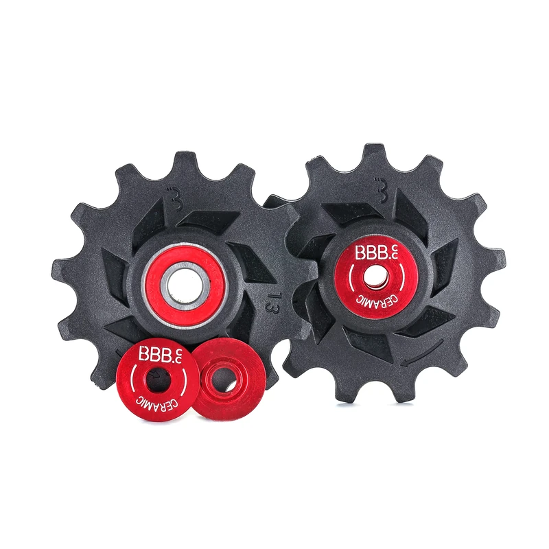 BBB Cycling Derailleur Pulley Ceramic 13-Teeth Rear Shimano 12-Speed Jockey Wheels Roller Urban Road Bike MTB Bicycle RollerBoys Ceramic BDP-19, Black