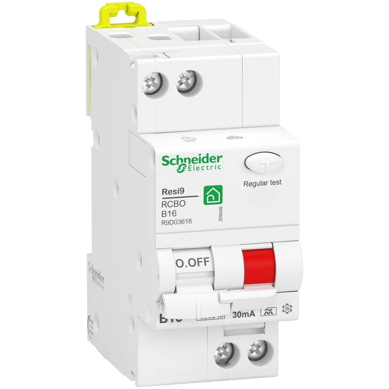 Schneider Electric R9D03616 FI/LS Switch Resi9 1P+N, 16A, B-Char., 10mA, Type A, 6kA