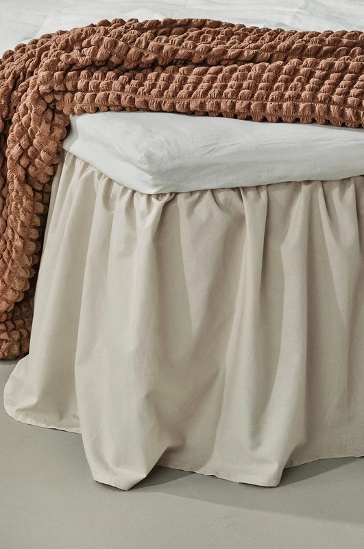 Jotex Zack Valance Bed Sheet 45 cm Organic Quality Beige 180 x 200 cm