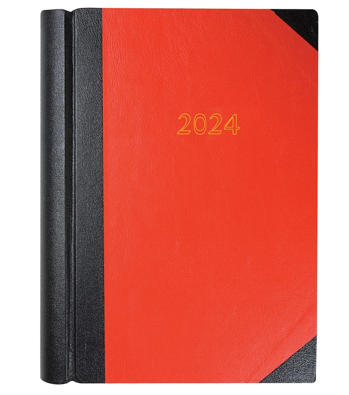 Collins Debden Standard Desk 2024 Diary A4 Two Pages to a Day Business Diary - Business Planner and Organiser - January to December 2024 Diary - Daily - Red - 42.15-24