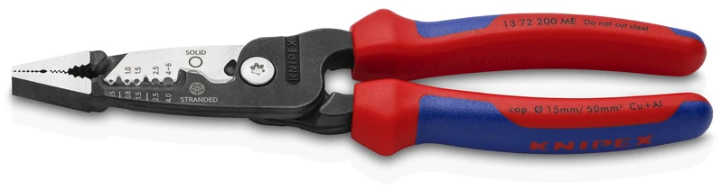KNIPEX Wirestripper Metric Version with Multi-Component Handles 200 mm, 13 72 200 ME