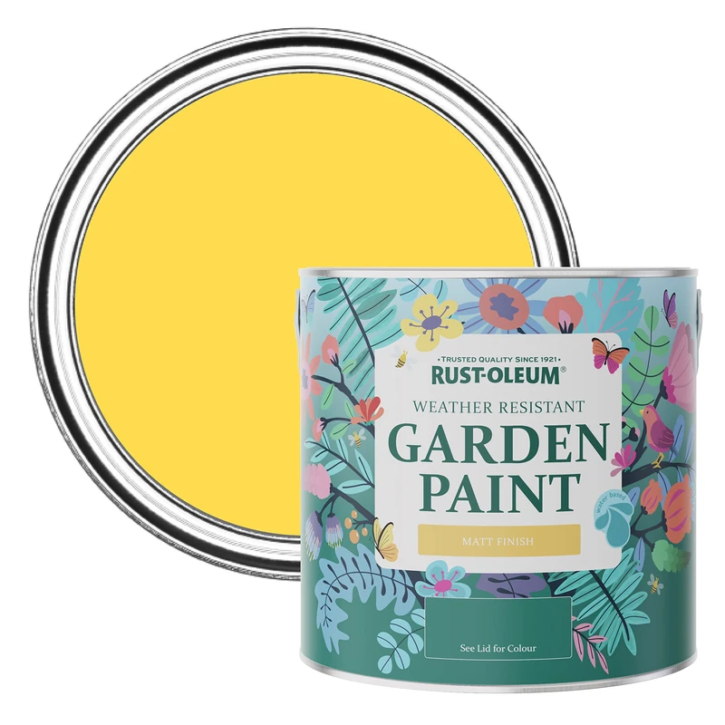 Rust-Oleum Yellow Mould-Resistant Garden Paint In Matt Finish - Lemon Sorbet 2.5L