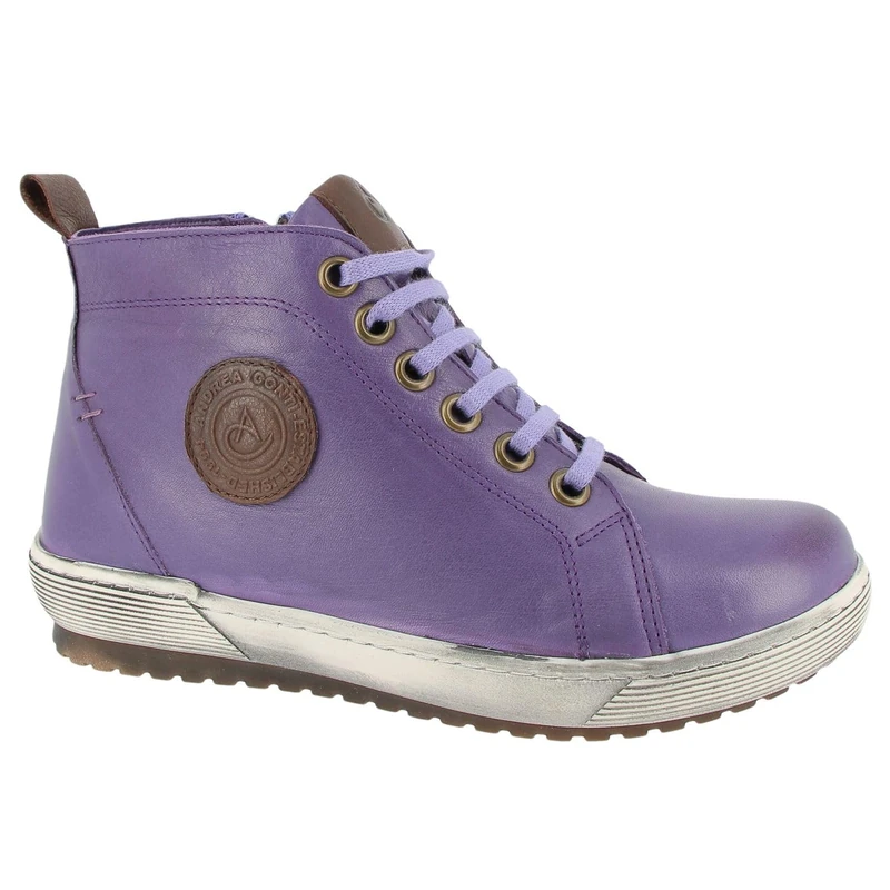 Andrea Conti Women's Laces Ankle Boot, Purple, 3.5 UK