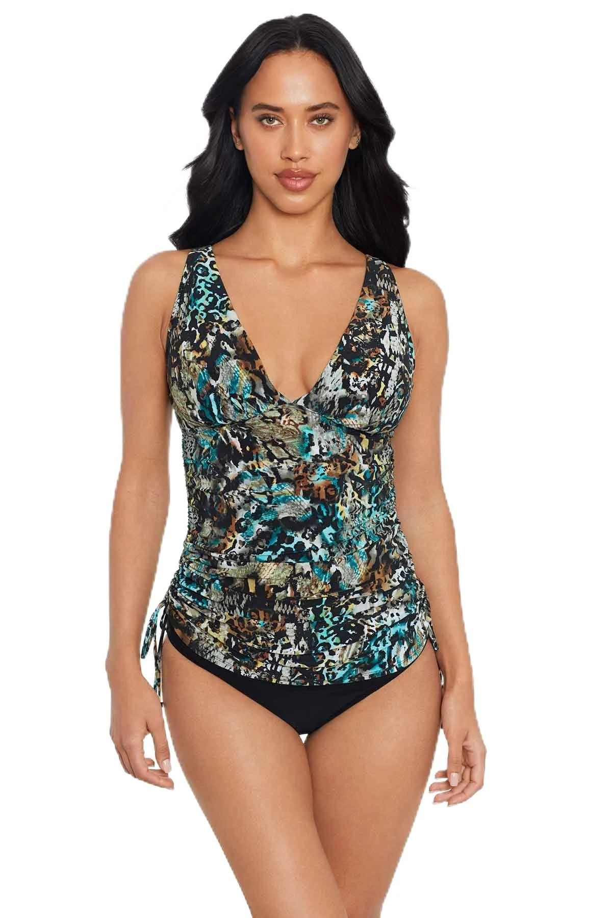 MagicSuit Women's Solid Dani Soft Cup Tankini Top Separate, Multi, 8