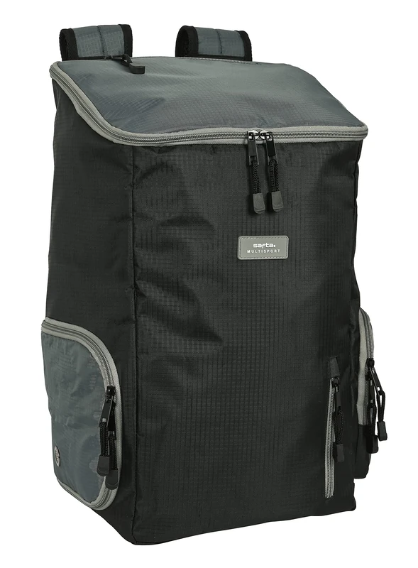 SAFTA - Multisports Backpack for Laptop 13.3 inches, Ideal for Teenagers of Different Ages, Comfortable and Versatile, Quality and Strength, 28 x 22 x 50 cm, Black/Grey, Black/Grey, Estándar, Casual