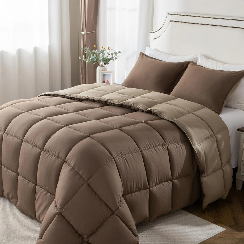 KASENTEX Cozy Twin Size Comforter - All Season Down Alternative Fill and Breathable - Hypoallergenic and Machine Washable Duvet Insert, Twin, Cub/Elmwood
