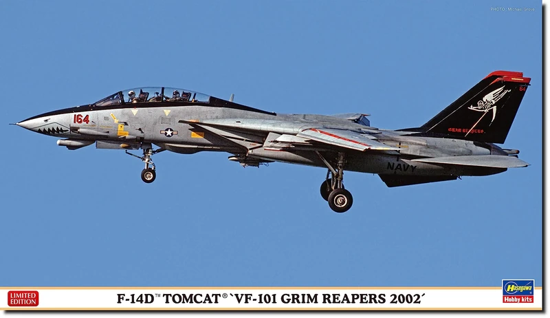 Hasegawa 2444 1/72 F-14D Tomcat VF-101 Grim Reapers 2002 Model Kit, Multicoloured