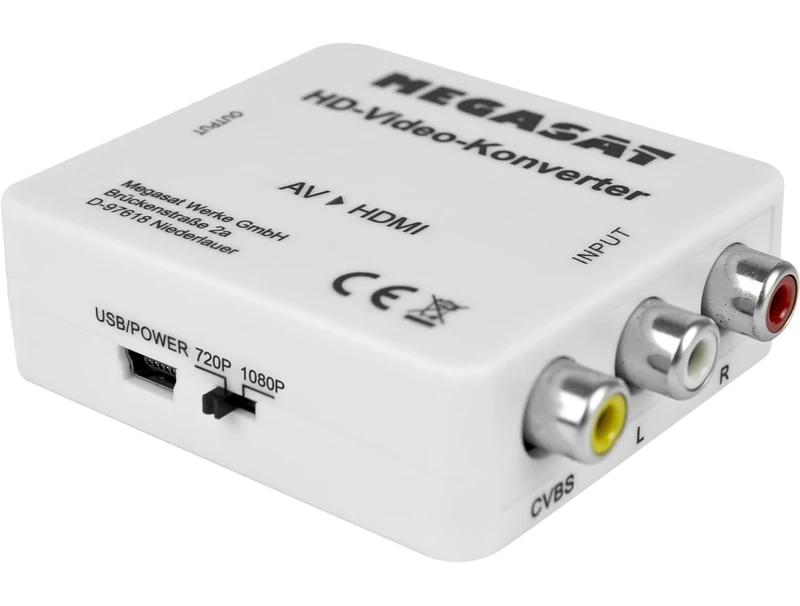 Megasat HD Video Converter - AV to HDMI (Easy Conversion of Analog to Digital Signals, Low Power Consumption)