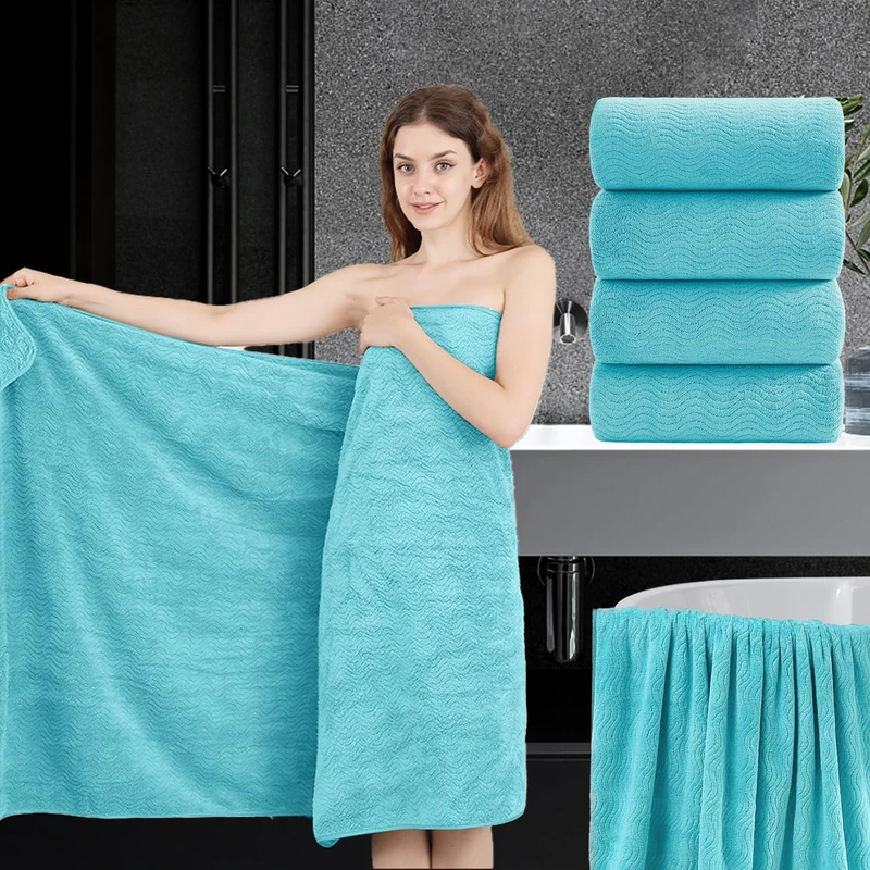 Jessy Home 4 Piece Bath Towel Oversized Bath Sheet 35''x70'' Bathroom Extra Large Bath Set Highly Absorbent Quick Dry Premium for Spa Gym Hotel 600GSM Shower Daily Use, Aqua Teal