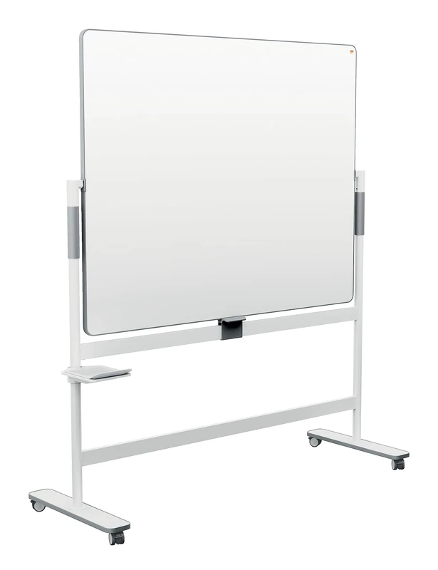Nobo Move & Meet Revolving Mobile Whiteboard 1500x1200cm, Mobile Whiteboard On Wheels With Dry Wipe/Erase Surface & Full 360 Degree Horizontal Pivot, Double Sided With Central Locking Function 1915645