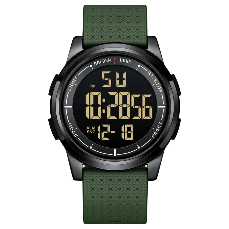 GOLDEN HOUR Ultra-Thin Digital Watch - 5ATM Waterproof, Wide Display