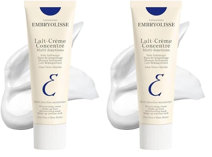 Embryolisse - Lait-Crème Concentré - 3 in 1 Multifunction Moisturiser - Primer, Moisturiser, and Make-up Remover - Moisturises, Nourishes and Repairs the Skin - Satin Finish - 30ml (Pack of 2)