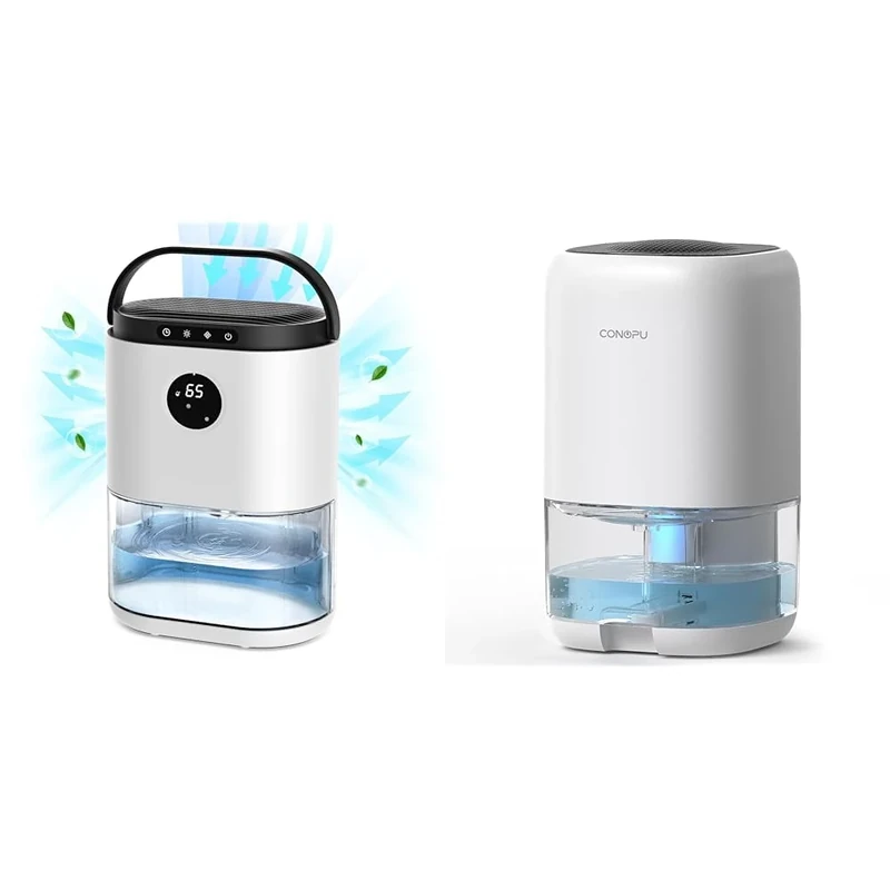 CONOPU Dehumidifier, 2300ML Dehumidifiers for Home, Dual Semiconductors Technology & Dehumidifier 1000ml, Dehumidifiers for Home, Auto Off&Coloured LED Light