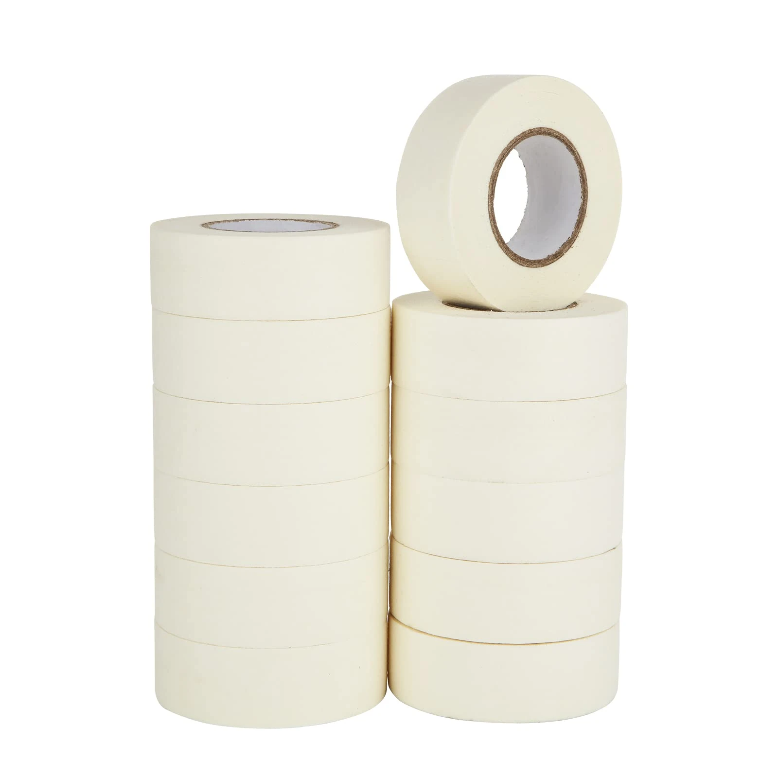 ASelected Premium Masking Tape 12 Rolls (25Mm X 30M) White Masking Tape Painting Tape For Painters, Decorators Professional Diy Use Painting Office Home Crafts and More