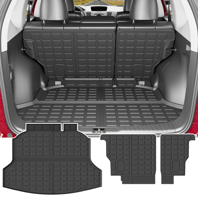 Xipoo Cargo Liner Compatible with 2012-2016 Honda CRV Cargo Liner Rear Backrest Mat TPE Trunk Mat Replacement for 2012-2016 Honda CRV Accessories (2012-2016 Honda CRV,Rear Trunk Mat+Backrest Mat)