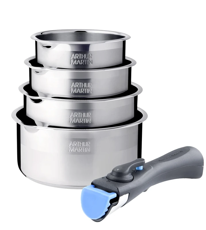 Arthur Martin - AM7457 Stainless Steel cookware Set with Removable Handle