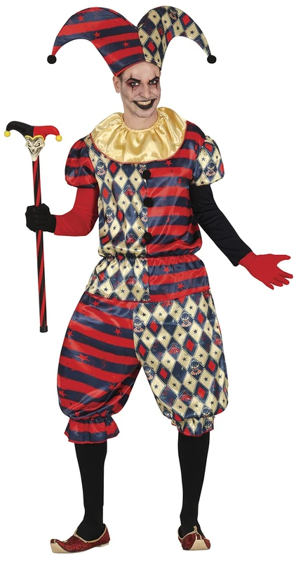 FIESTAS GUIRCA Diamond Harlequin Halloween Costume for Men - Clown Jester Mens Fancy Dress Costumes Adult Size S 36-38