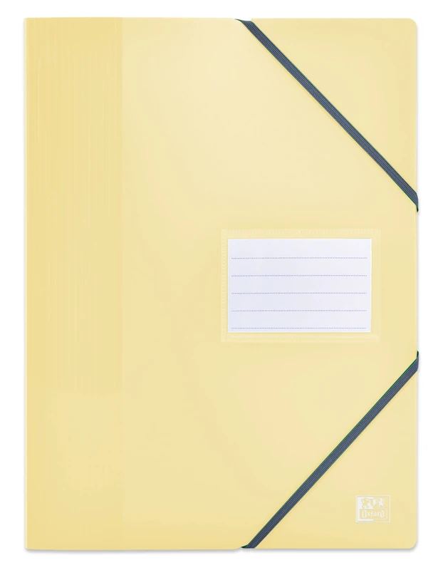 OXFORD Pack of 10 Document Sleeves with Elastic Elastic School Life A4 160 Sides / 80 Pockets Polypropylene Cover Assorted Pastel Colours - Image 1