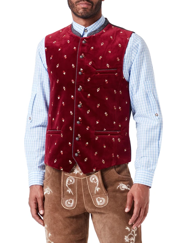 Stockerpoint Men's Vittorio Traditional Waistcoat, Bordeaux, 44
