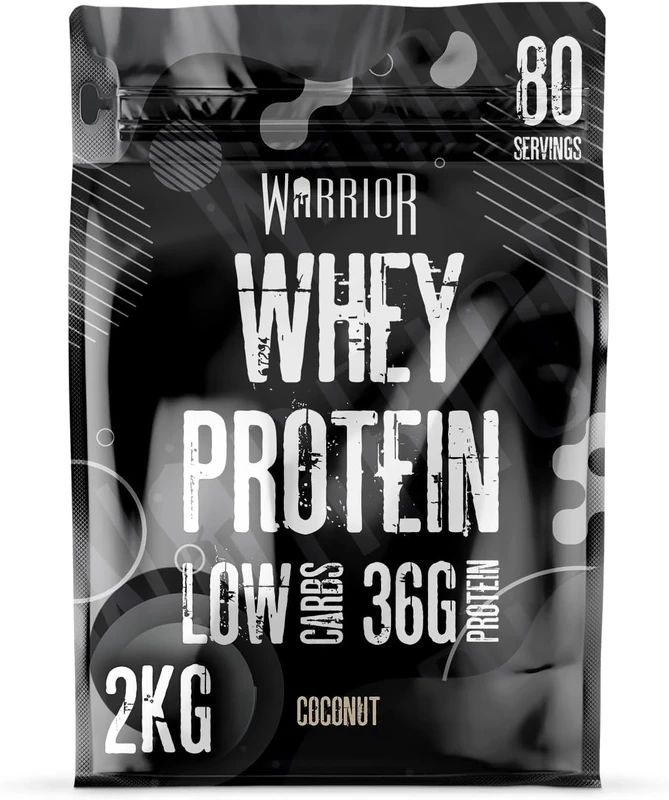 Warrior Whey Protein Powder | High Protein Shake up to 36g for Muscle Growth, Recovery & Lean Muscle | Low Carb, Low Fat, Low Sugar | Gym & Fitness Protein Supplement |Coconut 2kg