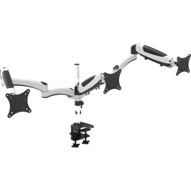 TRIPLE MONITOR MOUNT W/ARTICUK DESK ARMS CLAMP/GROMMET MAX 28 LED